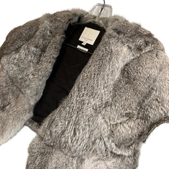 Opening Ceremoney dove gray real rabbit fur capelet shrug WEDDING XS ASN… - Picture 4 of 5